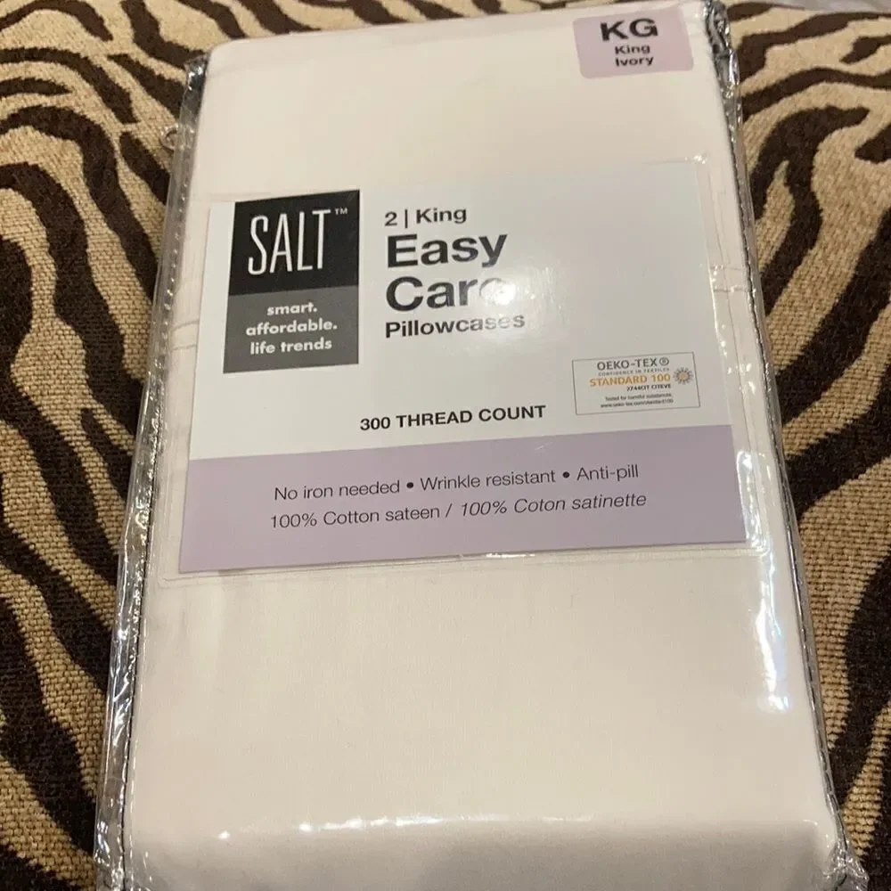 New SALT™ 300-Thread-Count Cotton Sateen Pillowcases (Set of 2) ivory